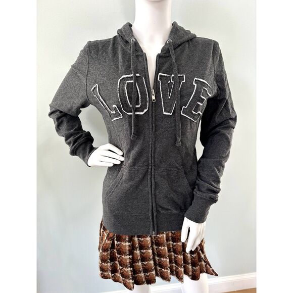 Reflex LOVE Grey Long Sleeve Hoodie Jacket Women's size Medium - Picture 5 of 6